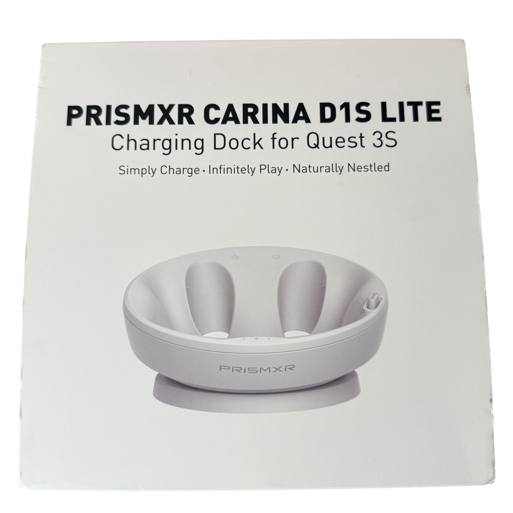 PrismXR‎ Carina D1S Lite Charging Dock for Meta Quest 3S VR White P1114 NEW